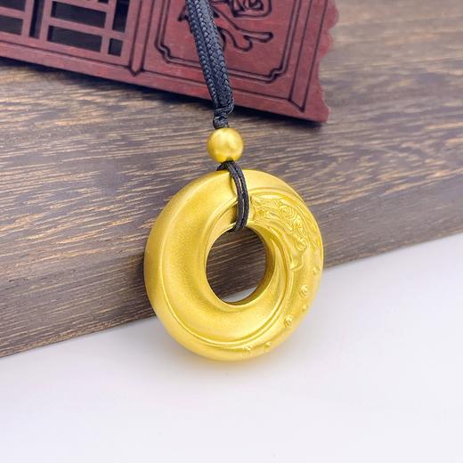 【限时克减150元】足金999 古法空心挂绳龙凤呈祥平安扣吊坠（含珠子）(OGFDZ00272)（预售产品下单后不退款不退货不换货不补差价） 商品图2