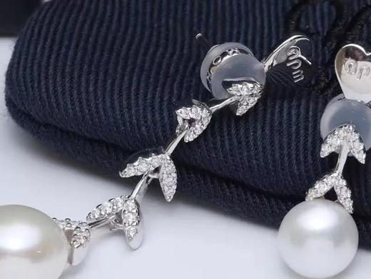 B032705不对称银镶晶钻花瓣耳环简洁兼气质并具 商品图9