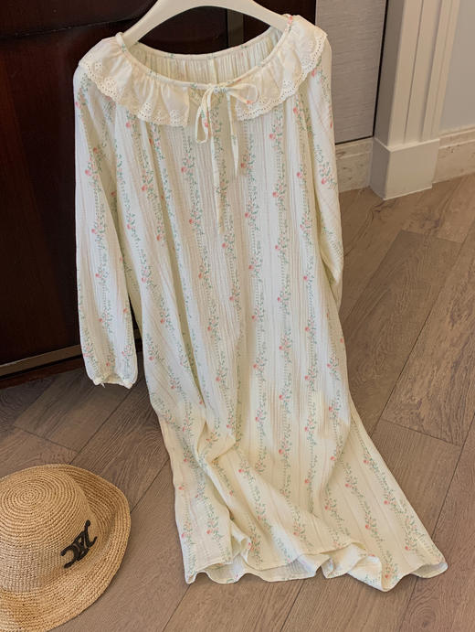 老米优品/ 3-5天! 美哭了！！100%双层婴儿棉《江南晚风。蕾丝棉纱裙》清甜少女氛围感 美宅小裙子  Q240328A 商品图3