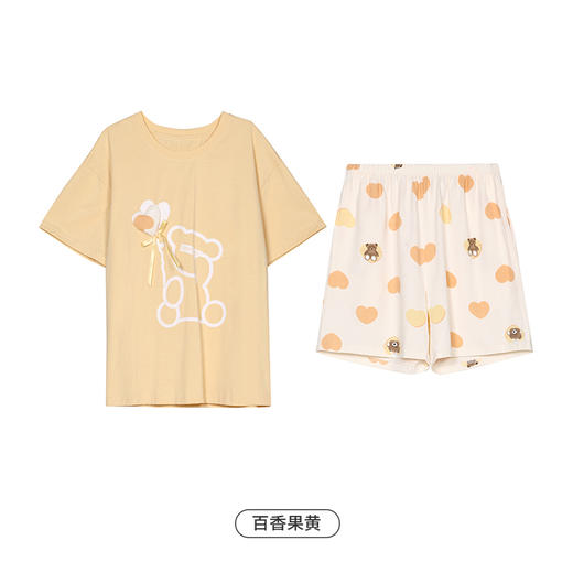 都市丽人生活家居春夏睡衣女32支CVC单面家居服薄款短袖短裤女士棉质套装LH42F5 商品图9