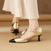 【预售5天】优雅百搭撞色，细跟里外全皮山茶花凉鞋DMJ&81783F 商品缩略图8