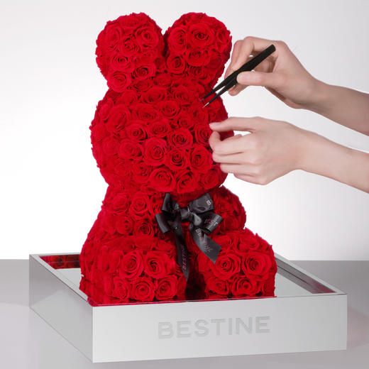VBEINGS花语 红色玫瑰兔 永生花定制礼盒送女友表白生日礼物 商品图4