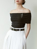 My Dearest｜1147TOBK  INTENTION acetate off fhe shoulder TOP [ 黑色一字领上衣  不含胸针] 商品缩略图4