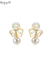 【挚友限定】悦甄 18k金Akoya珍珠贝母钻石耳夹  蝶恋 商品缩略图0