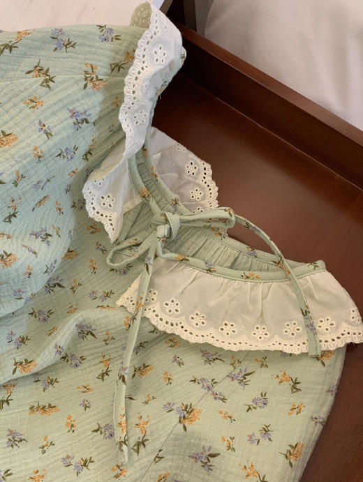 老米优品/ 3-5天! 美哭了！！100%双层婴儿棉《江南晚风。蕾丝棉纱裙》清甜少女氛围感 美宅小裙子  Q240328A 商品图4