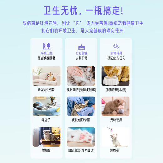 萌宠护卫次氯酸消毒片宠物消毒液猫咪专用杀菌喷雾猫藓环境除臭剂杀菌水 【100瓶500ml次氯酸液】100片/盒 商品图4