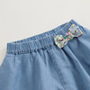 【马克珍妮 芦芙】女童A字透气蝴蝶结天丝牛仔短裤夏装新款240725 商品缩略图2
