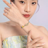周六福和田玉手绳女黄金玉石桃花环环相扣编绳手链手饰节日礼物 商品缩略图3