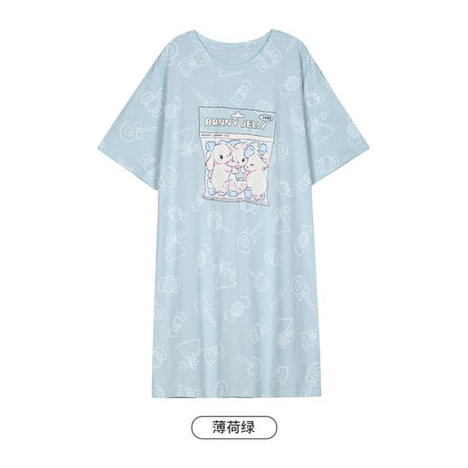 都市丽人生活家居春夏睡衣女32支CVC单面家居服薄款短袖裙女士棉质睡裙LH46B5 商品图8