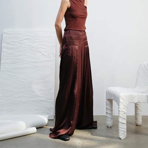 LIYIHAN百褶阔腿长裤Y242K02816 商品图1