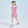 笛莎Deesha 女童裙子2024新款蝴蝶领条纹连衣裙 商品缩略图2