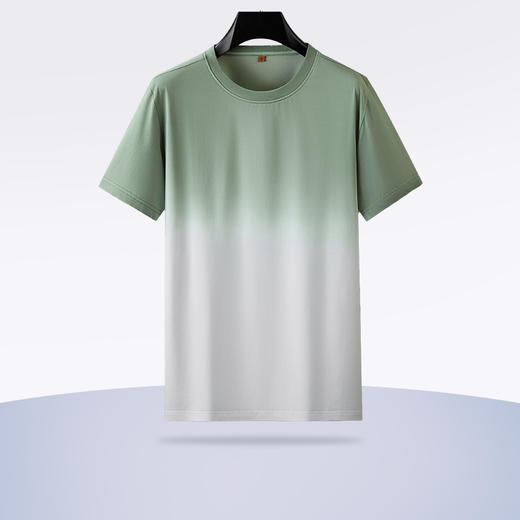 【Q】【新款DDP】大依优型大码渐变短袖T恤圆领加肥加大男士大号弹力透气舒适夏季半袖透气 商品图6