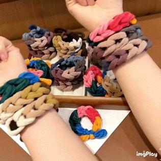 【家居百货】【10个装】赵露思同款编织麻花发圈女高级感头绳扎头皮筋高弹力耐用发绳头饰 商品图2