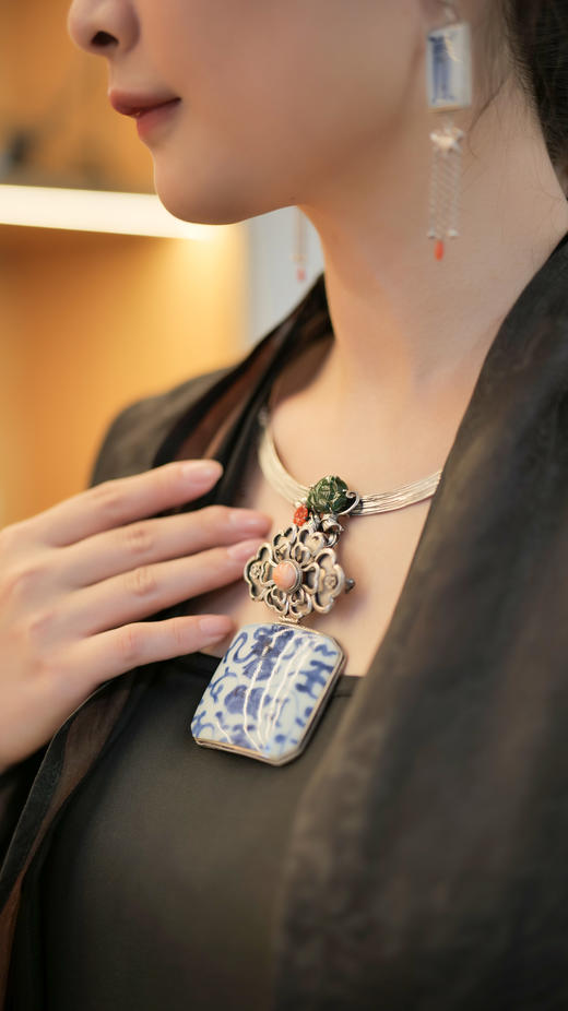 漫物记香云纱双层拼纱长外披XYS-W025 商品图4