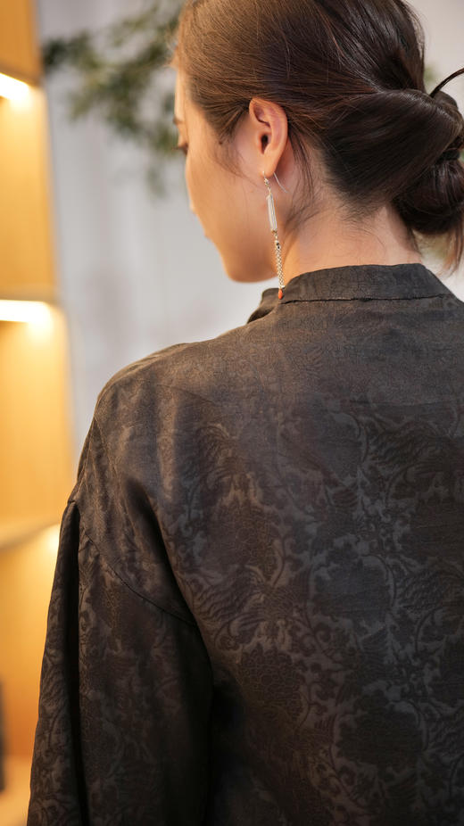 漫物记香云纱双层拼纱长外披XYS-W025 商品图7