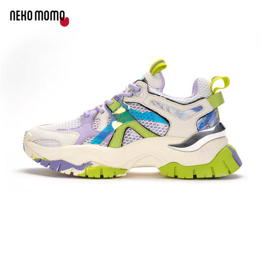 nekomomo2023年夏季新款商场同款牛皮网面超轻厚底系带老爹鞋女M21AM16271 商品图1