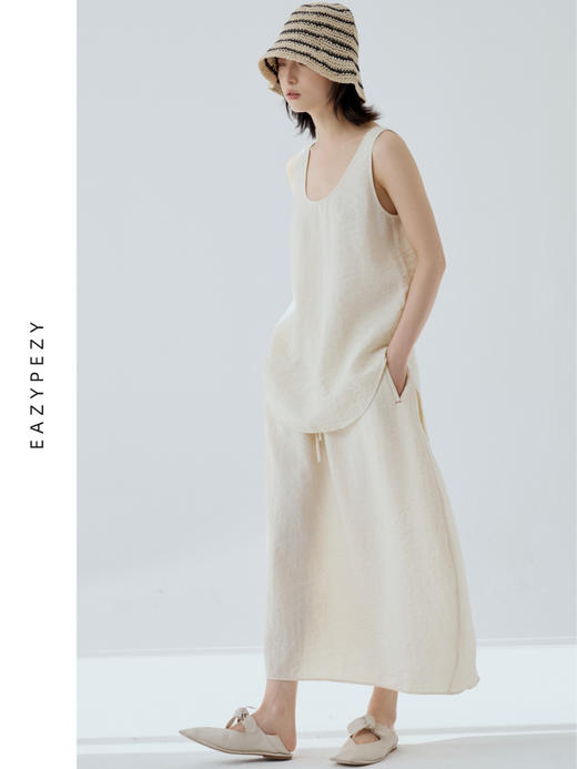 2024SS 缩绉真丝背心半裙套装 商品图0