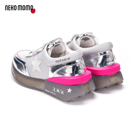 nekomomo2023年春季新款商场同款牛皮系带厚底松糕运动鞋老爹鞋女 商品图4