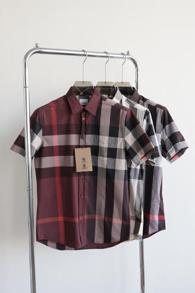 B.B.R 格纹拼接短袖衬衫 TX196