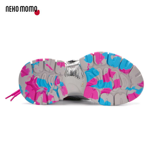 nekomomo2022年秋冬新款商场同款头层牛皮迷彩纹超轻厚底老爹鞋M21CM35901女 商品图3