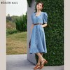 OLrain欧芮儿牛仔连衣裙女春季2024年新款方领泡泡袖设计感裙子 商品缩略图0