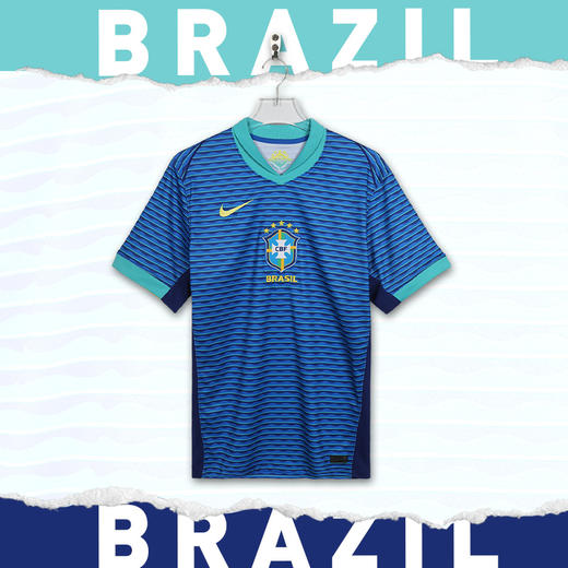小李子NIKE耐克2024巴西客场球迷版比赛球衣成人短袖男FJ4283-458 商品图1