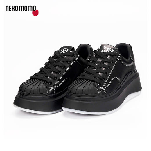 nekomomo2023年春季新款商场同款牛皮超轻厚底休闲板鞋小白鞋女M22CM37341 商品图1