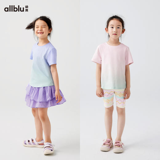 【夏Vol.2-玩水系列】幼岚「宣纸速干」渐变T恤亲肤透气24夏新款儿童T恤ZY 商品图2