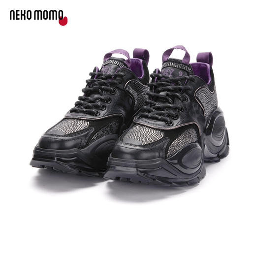 nekomomo2023年春季新款商场同款牛皮水钻厚底增高休闲鞋老爹鞋M20CM32011女 商品图2