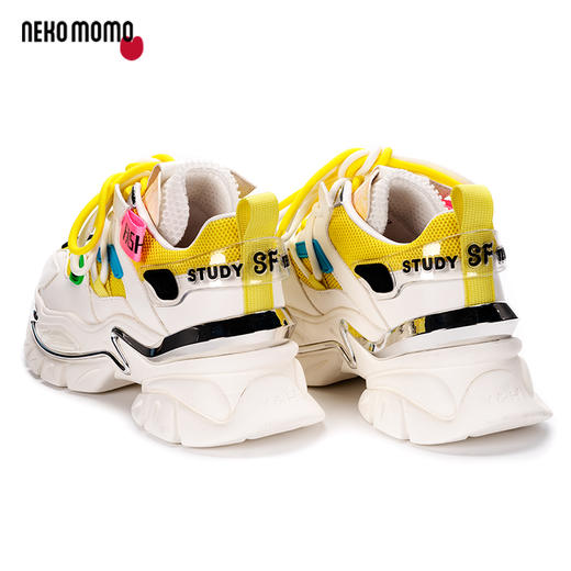 nekomomo2023年春季新款商场同款牛皮网面拼色运动休闲鞋老爹鞋M22AM19601女 商品图3