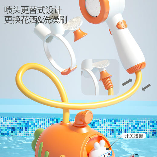 【萝卜潜水艇 电动花洒】宝宝洗澡戏水儿童玩具小孩子婴幼儿洗头神器婴儿花洒喷水男孩女孩 商品图1