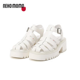 nekomomo2023年夏季新款商场同款牛皮超轻厚底洞洞凉鞋女猪笼鞋女M22BG25141