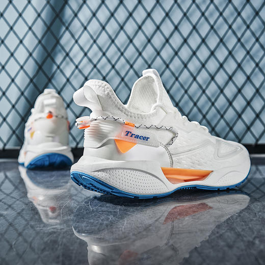 【男士飞织透气休闲鞋】舒适时尚加棉护踝鞋口 飞织+滴塑材质脚感轻盈 商品图1