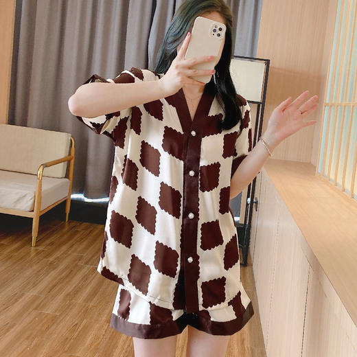 【新款大码睡衣，清凉舒适必备！】睡衣女2024新款夏天冰丝，爆款大码短袖开衫ins家居服，夏日居家不二之选-lm！ 商品图2