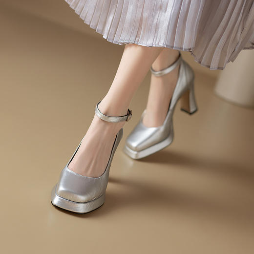 【预售5天】粗跟玛丽珍方头厚底，防水台高跟鞋FH&D03 商品图1