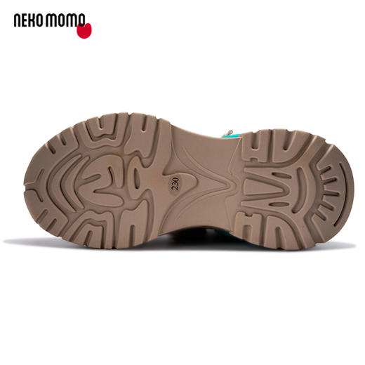 nekomomo2022年秋冬新款商场同款头层牛皮系带厚底高帮老爹鞋女 商品图2