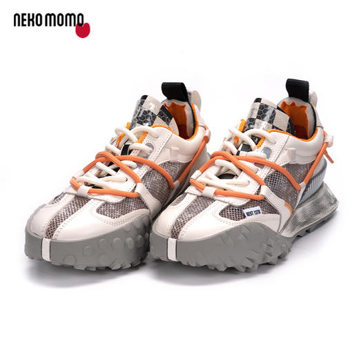nekomomo2022年秋季新款商场同款牛皮网面超轻厚底老爹鞋运动鞋M22AM19671女 商品图0