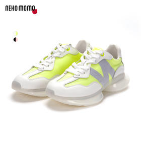 nekomomo2022年秋季新款商场同款牛皮网面超轻厚底休闲鞋老爹鞋女