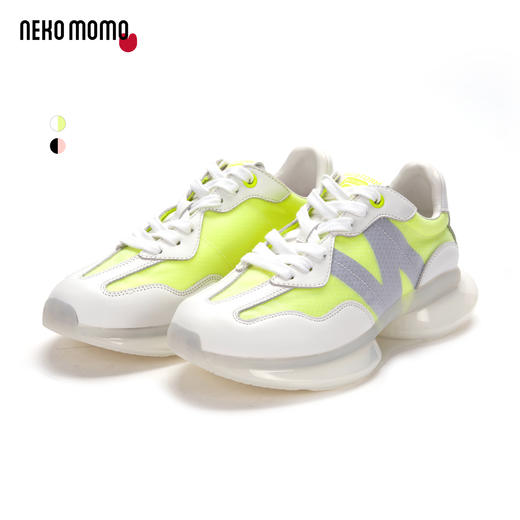 nekomomo2022年秋季新款商场同款牛皮网面超轻厚底休闲鞋老爹鞋女 商品图0