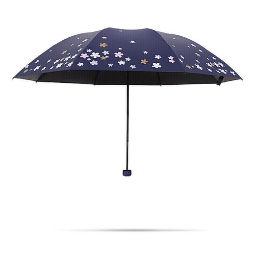 天堂伞 33633E浪漫樱花，涤丝纺黑胶三折8骨晴雨伞 商品图3