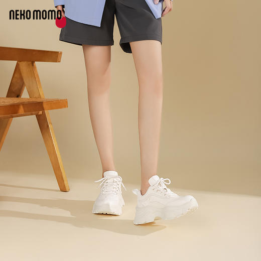 nekomomo2023年春季新款商场同款牛皮超轻厚底增高运动鞋老爹鞋M22CM37351女 商品图4