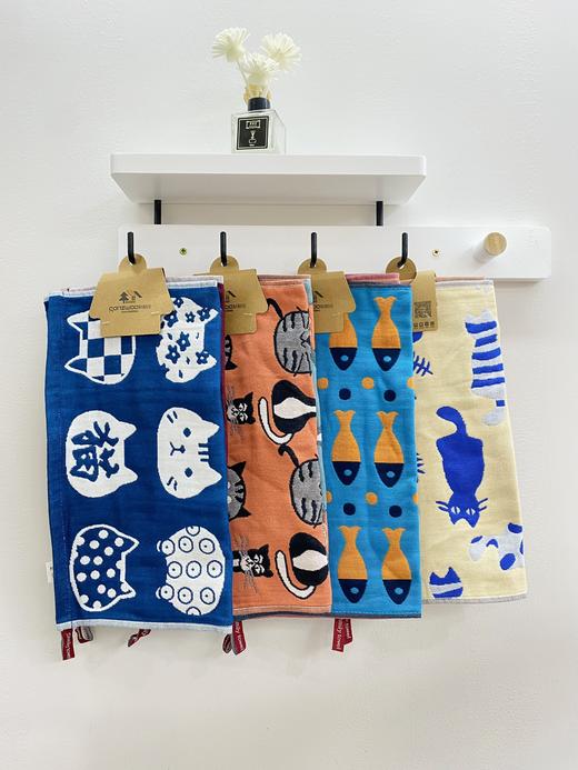 全棉四层纱布婴幼儿长方巾 儿童卡通面巾洗脸巾34*40cm 商品图0