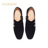 【自营】哈森 复古风粗跟深口单鞋女圆头裸靴 HL227901 商品缩略图1