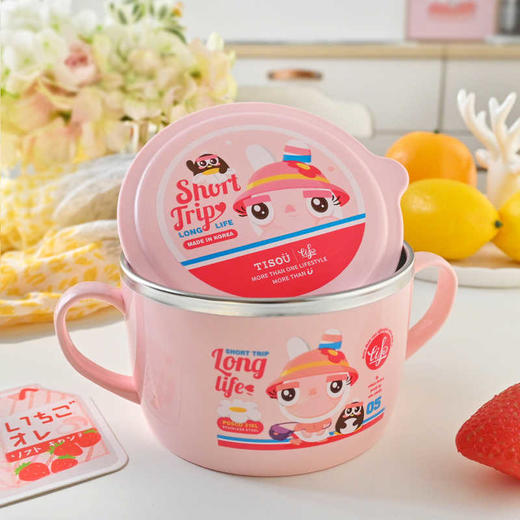 TISOü 妙趣 EINAR不锈钢双手柄大面碗 粉 650ml 商品图0