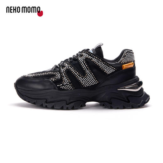 nekomomo2023年春季新款商场同款牛皮镶钻超轻厚底运动鞋老爹鞋M21AM12921女 商品图3