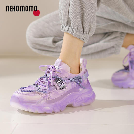 nekomomo2023年春季新款商场同款丝绸牛皮超轻软底厚底老爹鞋女M22AM19551 商品图3