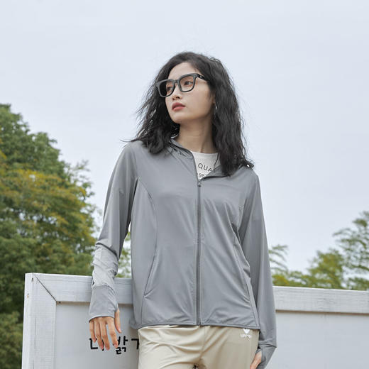 多喜爱 户外系连帽防晒衣-可拆帽檐（灰/白/绿）cs 商品图3