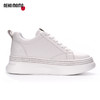 nekomomo厚底白色板鞋女2023新款头层牛皮镶钻超轻平底休闲运动鞋M22AM19151 商品缩略图2