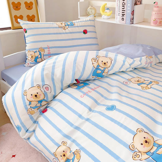 自然醒学生宿舍床上三件套寝室上下铺被罩全棉13070被套床单0.9m床单人套件NH152 商品图10