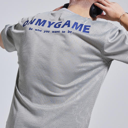 OMG潮牌 网孔透气短袖男士宽松夏季排汗跑步运动健身衣服印花t恤A-EMT2325 商品图6